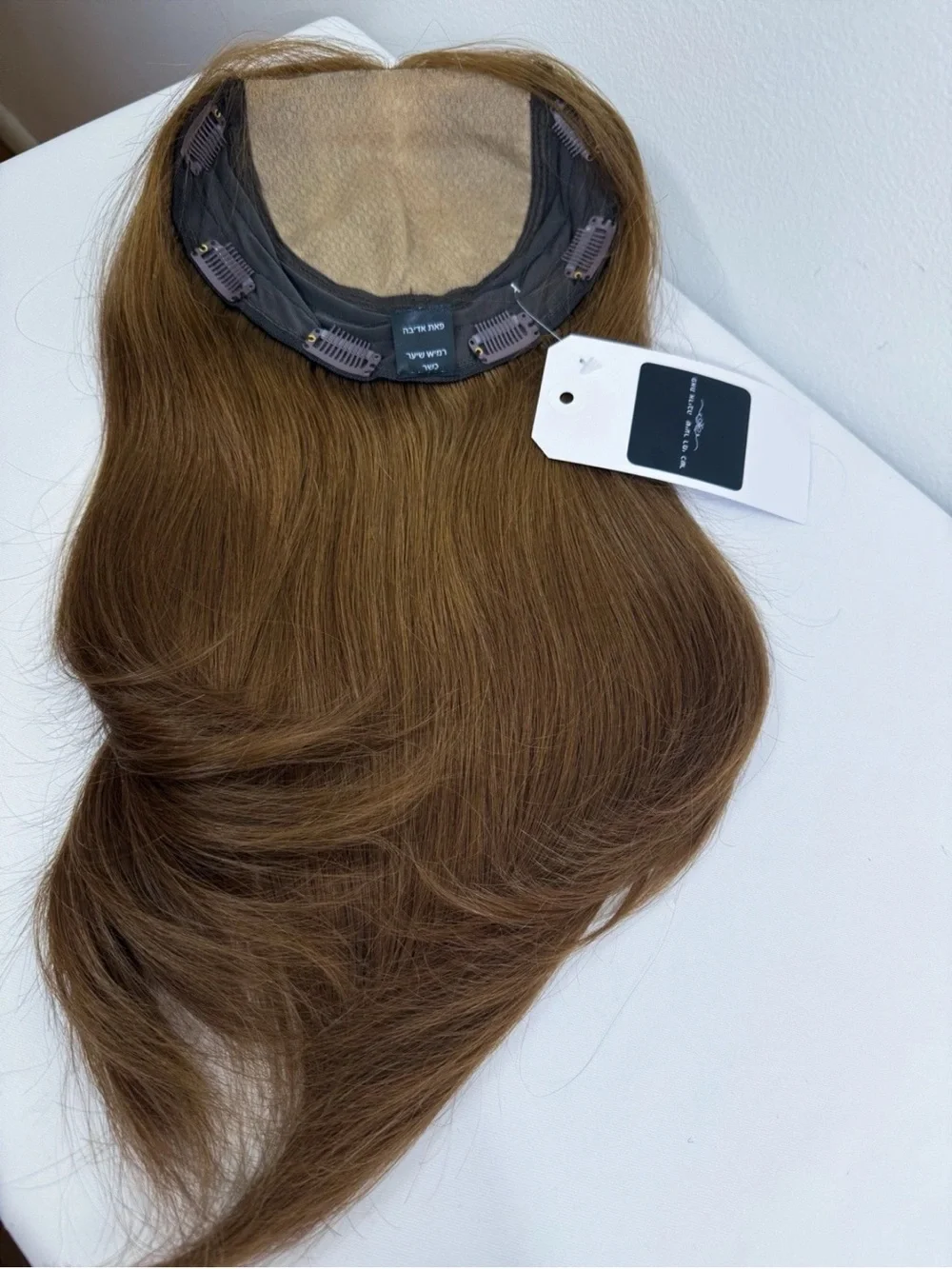 18” ADiva Wig Silk Top Kosher Sheitel Hair Topper Light Brown 100% Human Hair